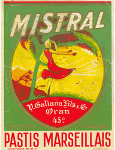 Pastis Mistral Galiana - Oran 1950-60